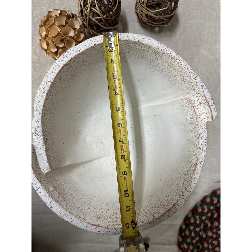 Studio McGee Threshold Decorative Bowl Cream Speckled Rustic 12.5in Centerpiece - Picture 4 of 6